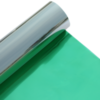 MOQ 1 roll green silver reflective film for building window glass heat resistant